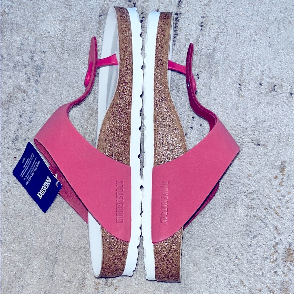 Birkenstock PinkThong Sandals with White Footbed - Picture 4 of 9
